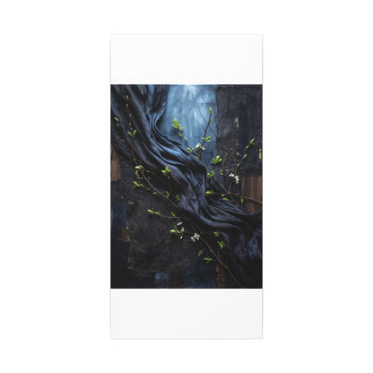 Spring Silk Drape Dark Texture Canvas Art | Atmospheric Decor