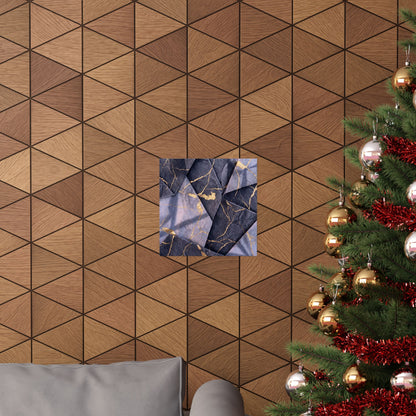 Artful Paper Fold Wall Art Print - Gold Vein Kintsugi