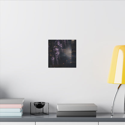 Dawn Wisteria Canvas Art - Dark Japandi Fukinsei