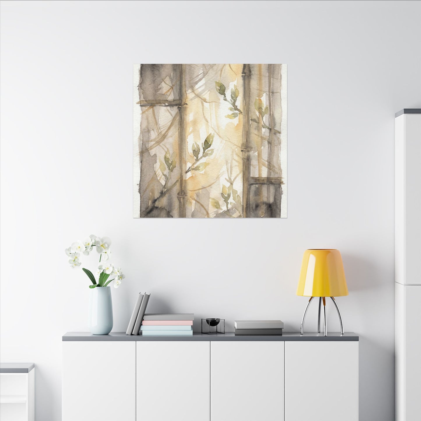Shoji Screen Spring Canvas Art | Japandi Cozy Design