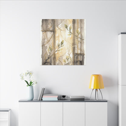 Shoji Screen Spring Canvas Art | Japandi Cozy Design