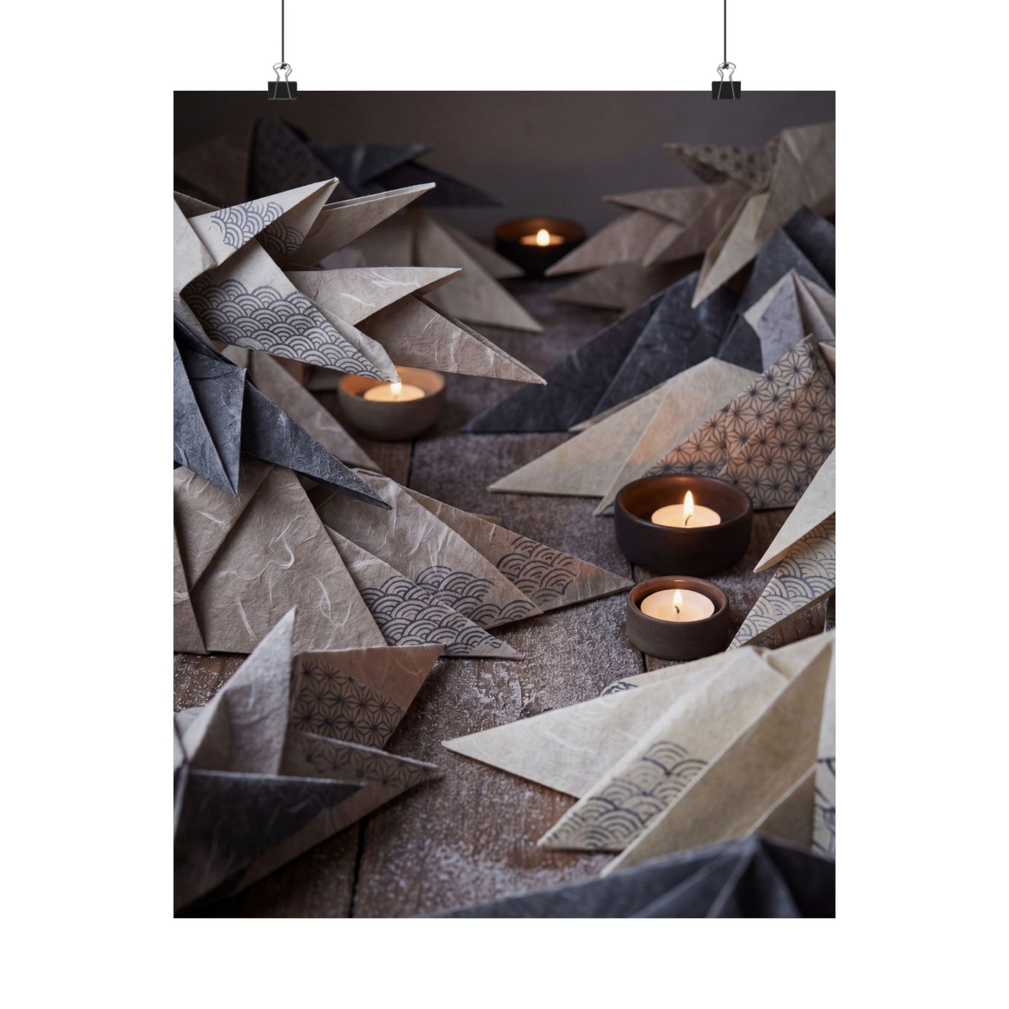 Elegant Paper Fold Wall Art Print - Japanese Pattern Japandi