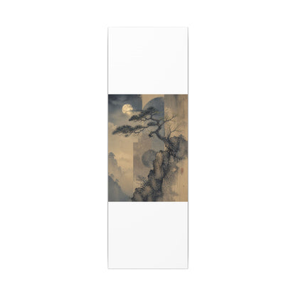 Japandi Pine Tree in Moonlight | Japanese Pattern Canvas Art