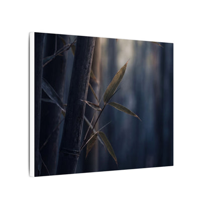 Dark Japandi Bamboo Grove in Dawn | Moody Minimal Canvas Art
