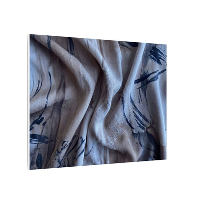Silk Drape Winter Canvas Art | Japandi Earthy Design