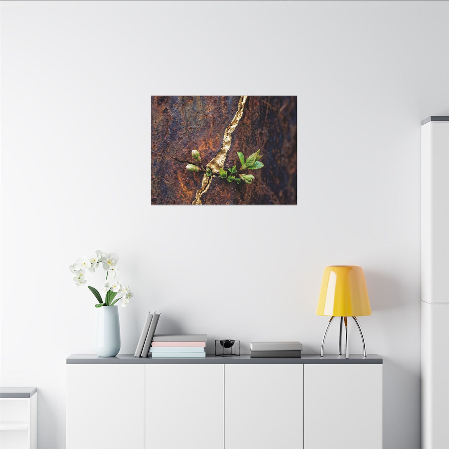 Overcast Rust Patina Canvas Art - Kintsugi Datsuzoku