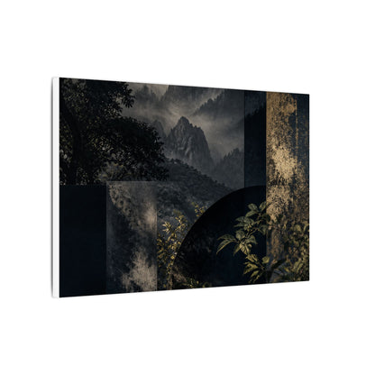 Mountain Mist Summer Canvas Art | Dark Japandi Atmospheric Design