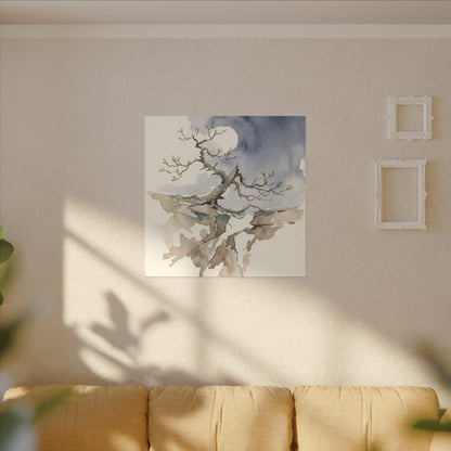 Moonlight Pine Tree Canvas Art - Japandi Ma