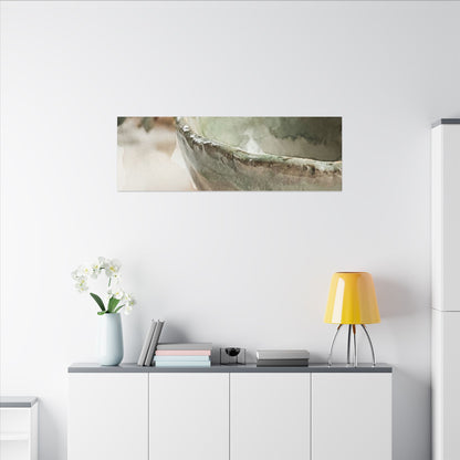 Ceramic Bowl Canvas Art | Summer Japandi Watercolor Art