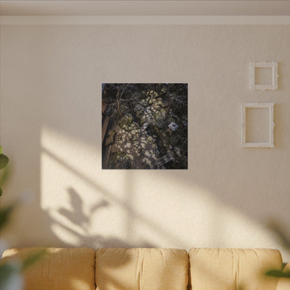 Moonlit Garden Japanese Pattern Canvas Art | Elegant Japandi Art