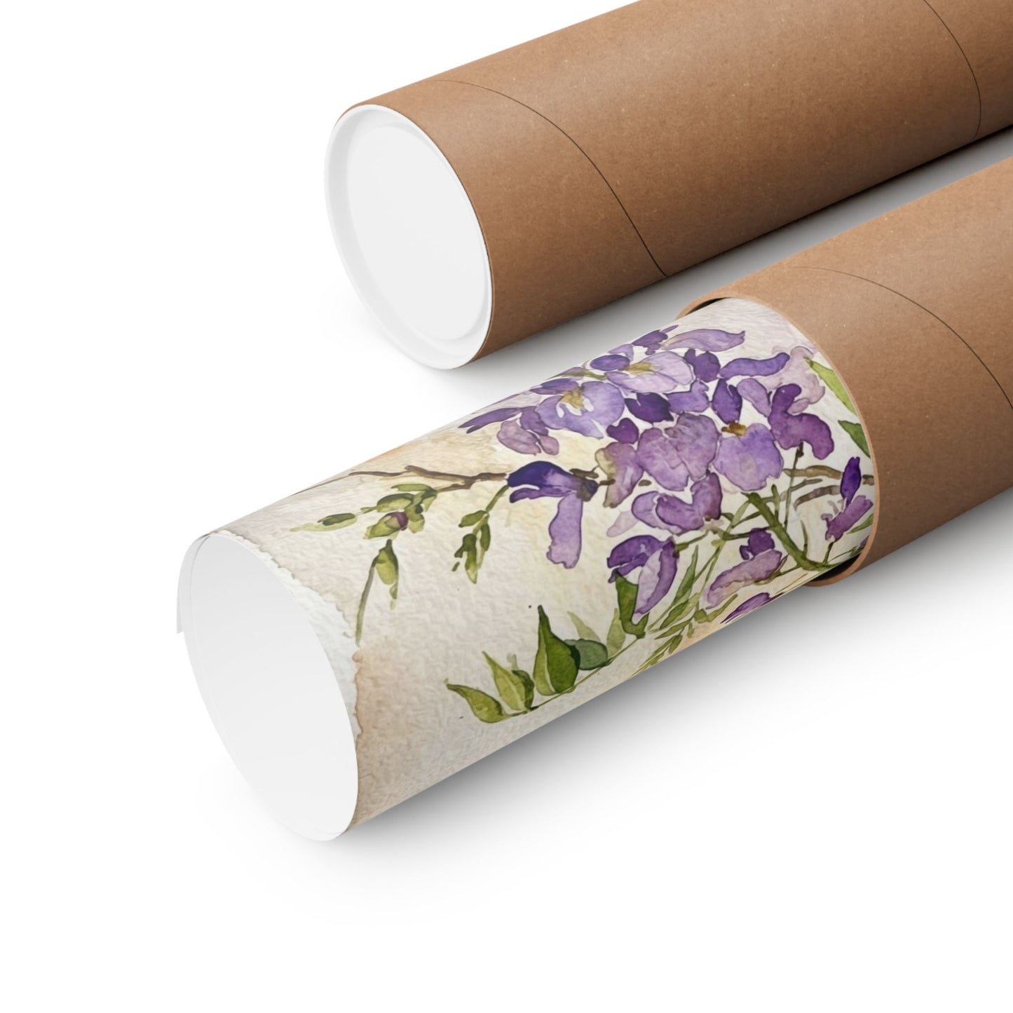 Fukinsei Wisteria Wall Art Print - Japandi Watercolor