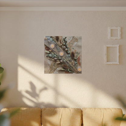 Candlelight Dried Flowers Canvas Art - Japandi Kanso