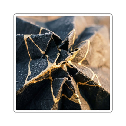 Paper Fold Sticker | Winter Kintsugi Gold Repair Art Art Print