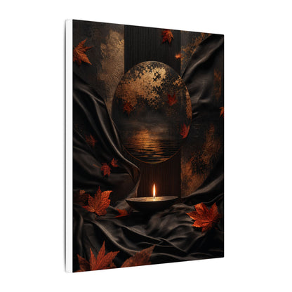 Silk Drape Autumn Canvas Art | Dark Japandi Moody Design