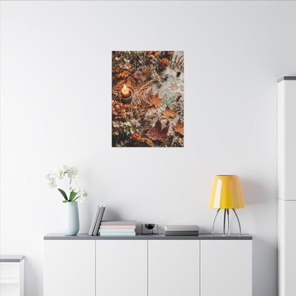 Candlelight Dried Flowers Canvas Art - Japandi Seijaku