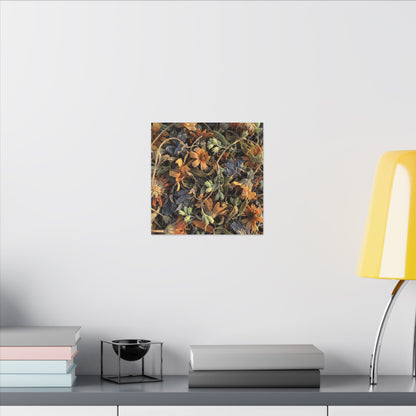 Spring Dried Flowers Japanese Pattern Canvas Art | Warm Decor