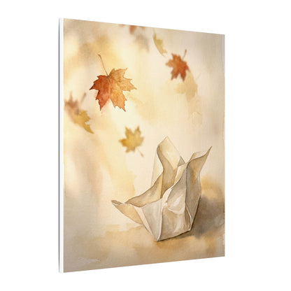 Japandi Paper Fold in Golden Hour | Watercolor Canvas Art