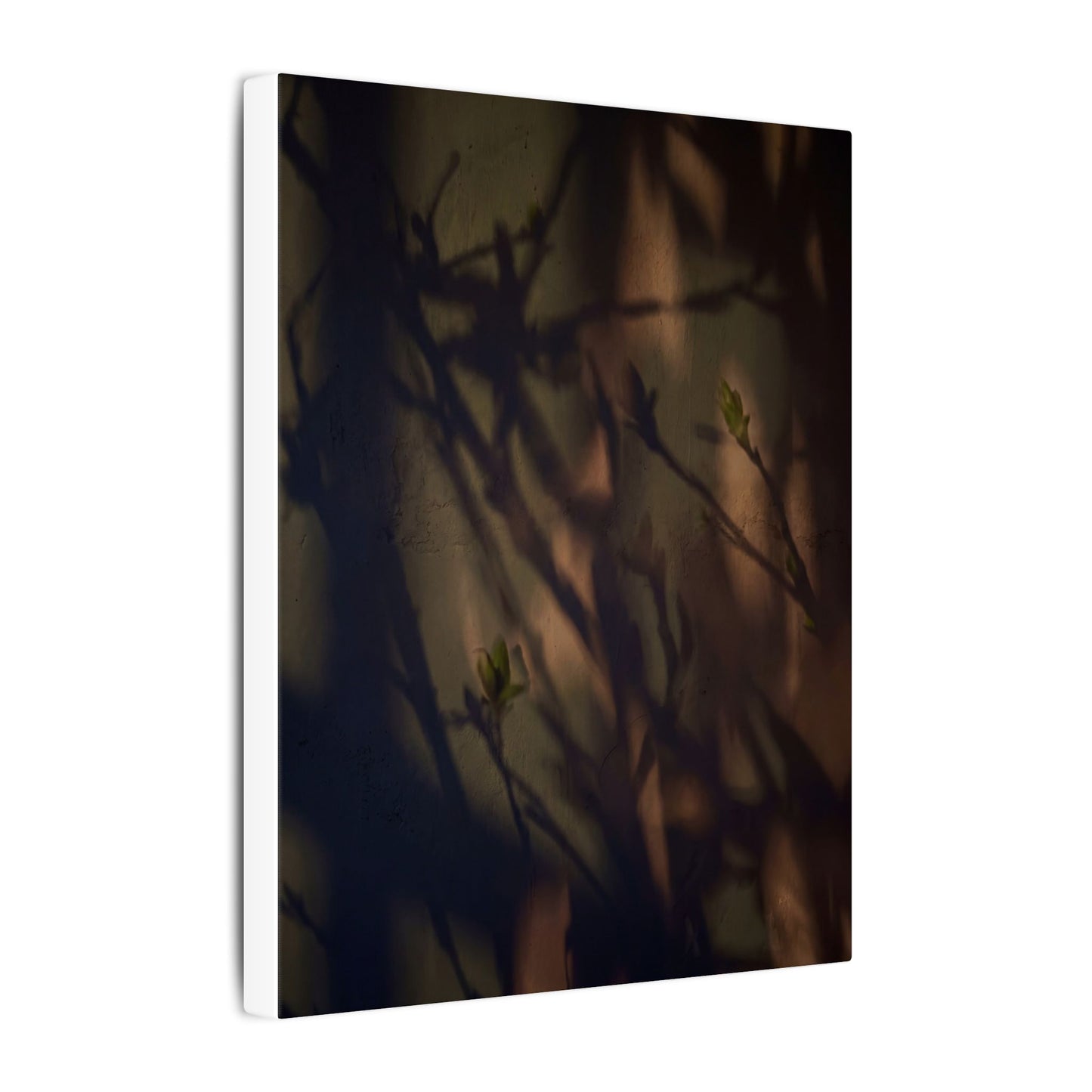 Candlelight Shadow Play Canvas Art - Dark Japandi Shibui
