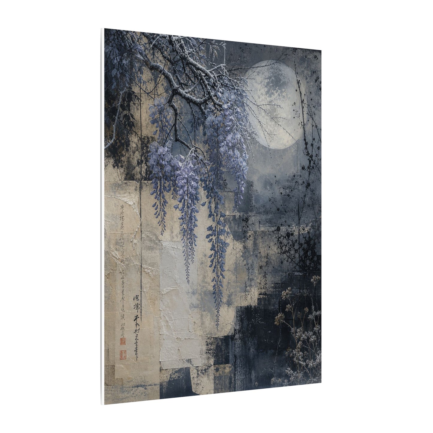 Winter Wisteria Texture Canvas Art | Elegant Decor