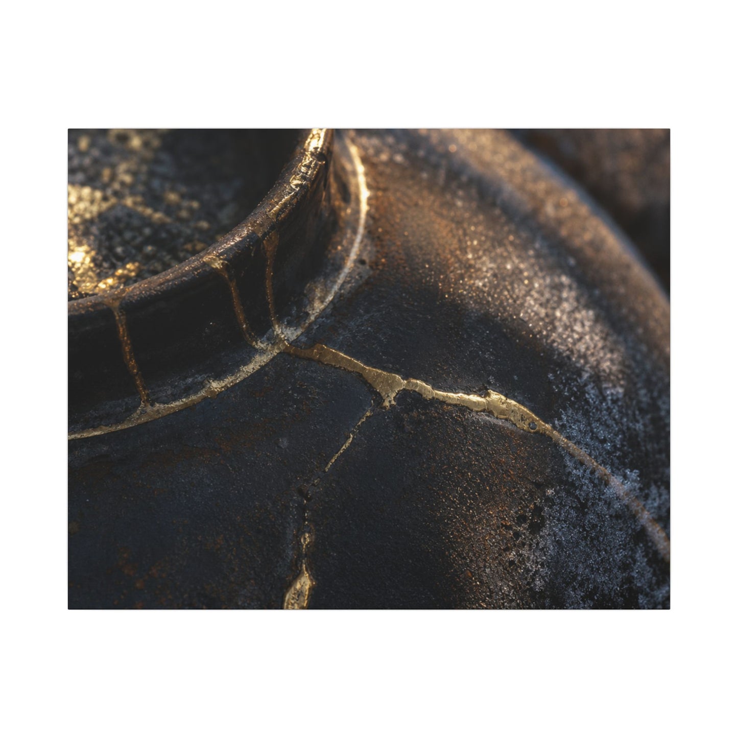 Kintsugi Rust Patina in Golden Hour | Broken Beauty Canvas Art