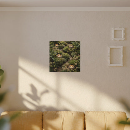 Moss Close Up Japanese Pattern Canvas Art | Neutral Japandi Art