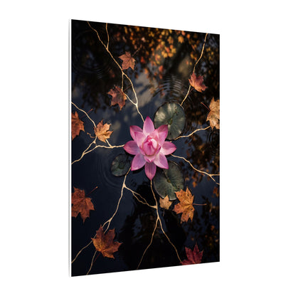 Ma Lotus Flower Canvas Art - Kintsugi Gold Vein