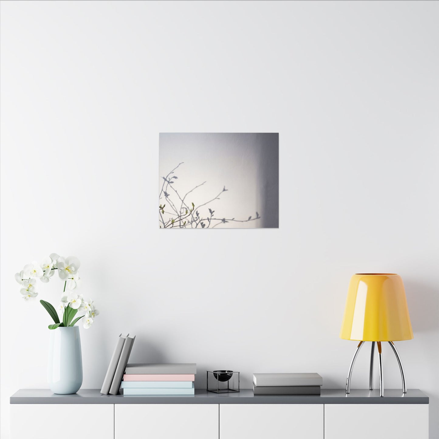 Japandi Shadow Play in Dawn | Japanese Pattern Canvas Art