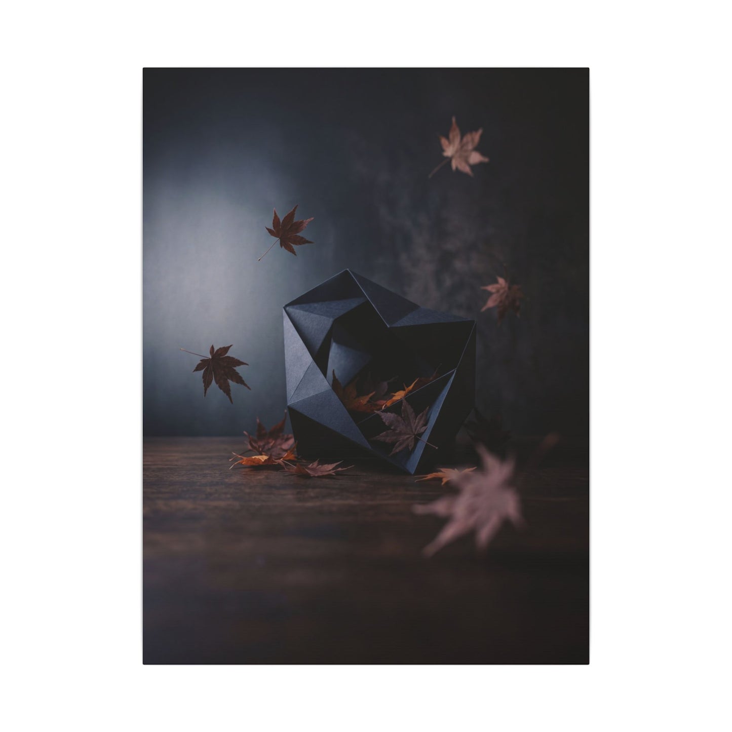 Dark Japandi Paper Fold in Dawn | Shadow Zen Canvas Art