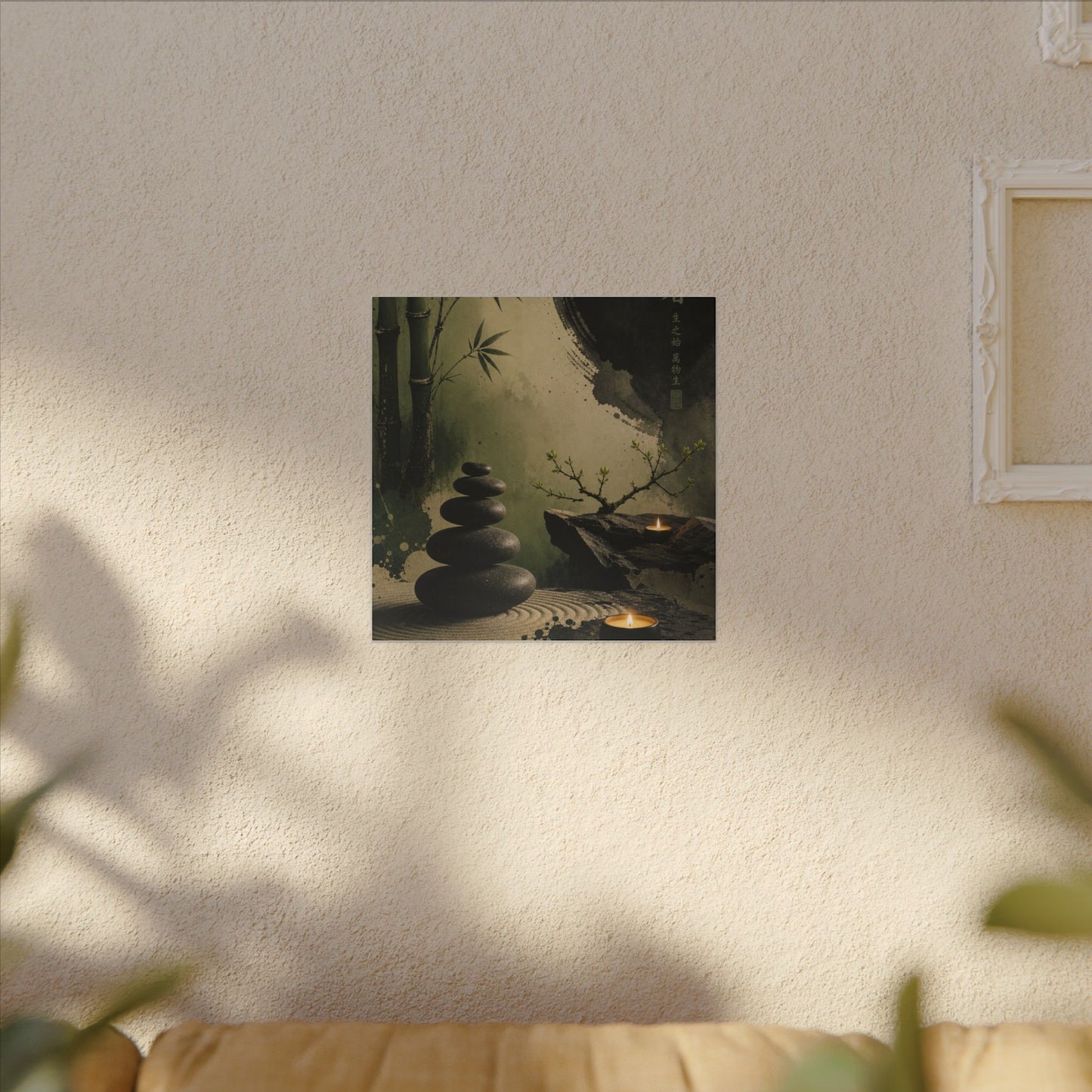 River Stones Spring Canvas Art | Zen Contemplative Design