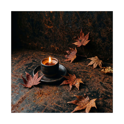 Dark Japandi Rust Patina in Candlelight | Shadow Zen Wall Art Print
