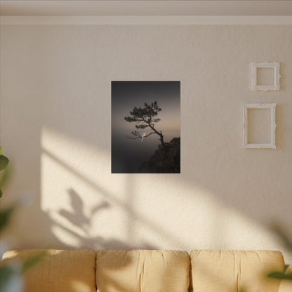 Dawn Pine Tree Canvas Art - Dark Japandi Datsuzoku