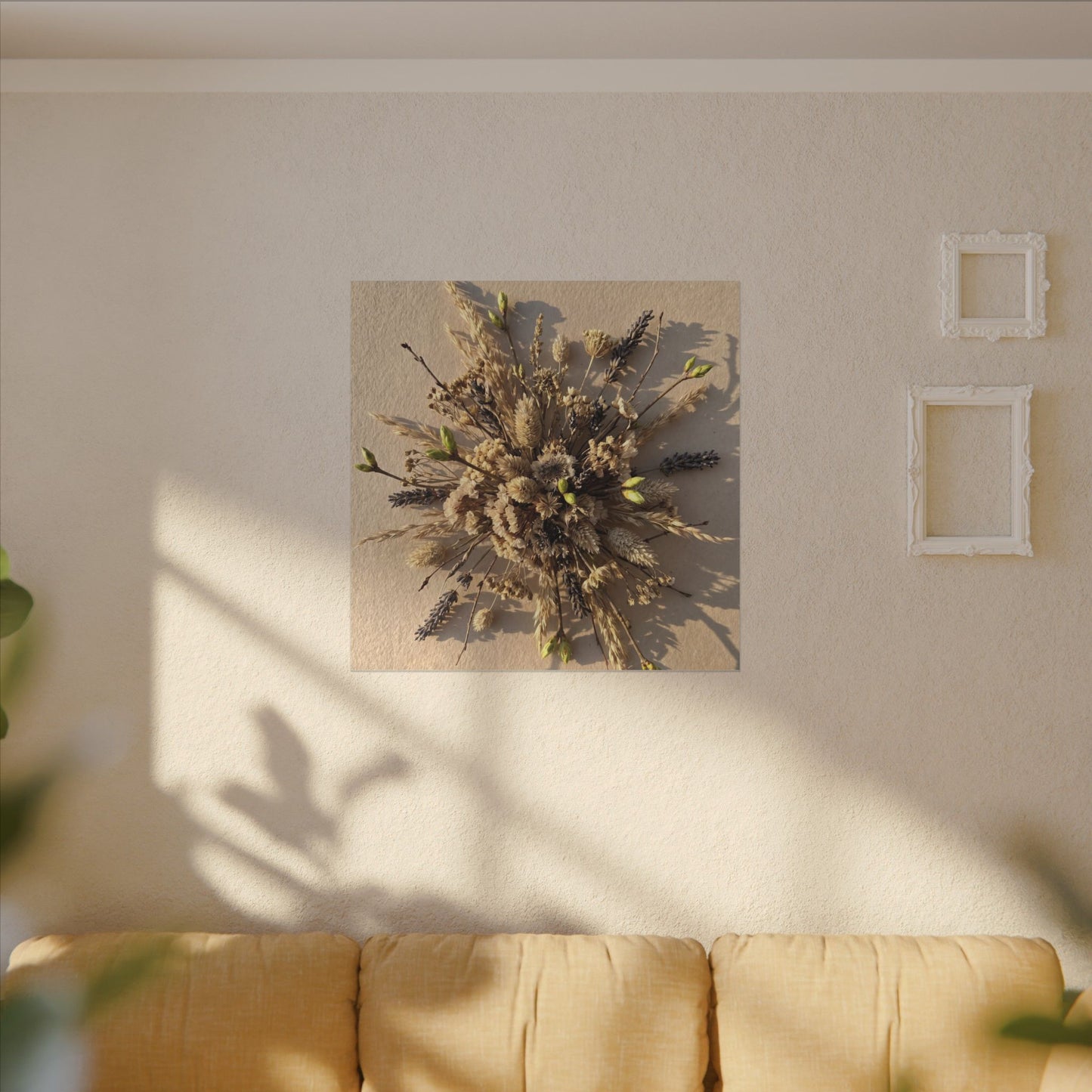 Dried Flowers Spring Canvas Art | Japandi Earthy Design