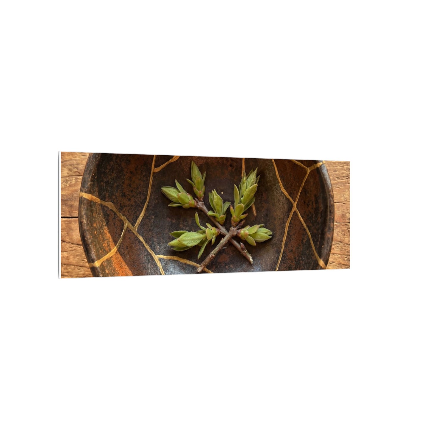 Ceramic Bowl Gold Repair Canvas Art | Resilient Kintsugi Art