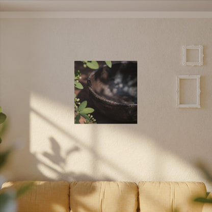 Ceramic Bowl Shadow Zen Canvas Art | Moody Dark Japandi Art