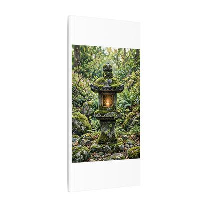 Neutral Stone Lantern Canvas Art - Japanese Pattern Japandi