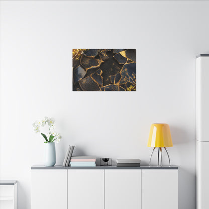 Golden Hour Broken Pottery Canvas Art - Kintsugi Ma