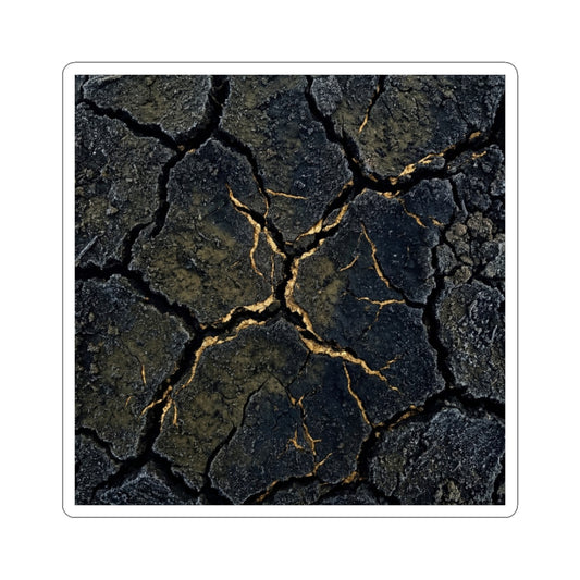 Winter Cracked Earth Shadow Zen Sticker | Atmospheric Decor Art Print