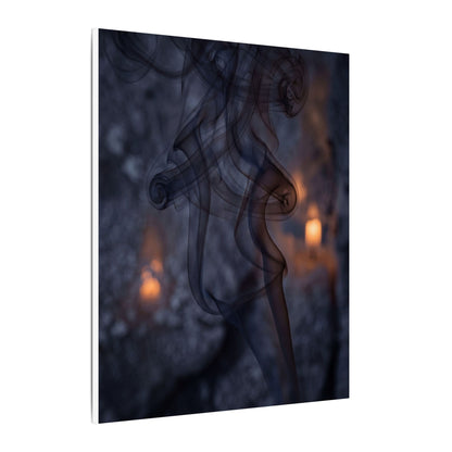 Incense Smoke Winter Canvas Art | Dark Japandi Sophisticated Design