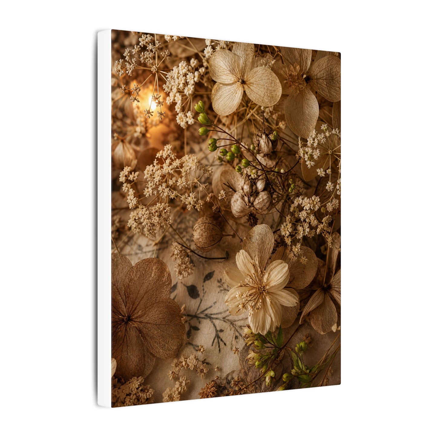 Spring Dried Flowers Japanese Pattern Canvas Art | Earthy Decor