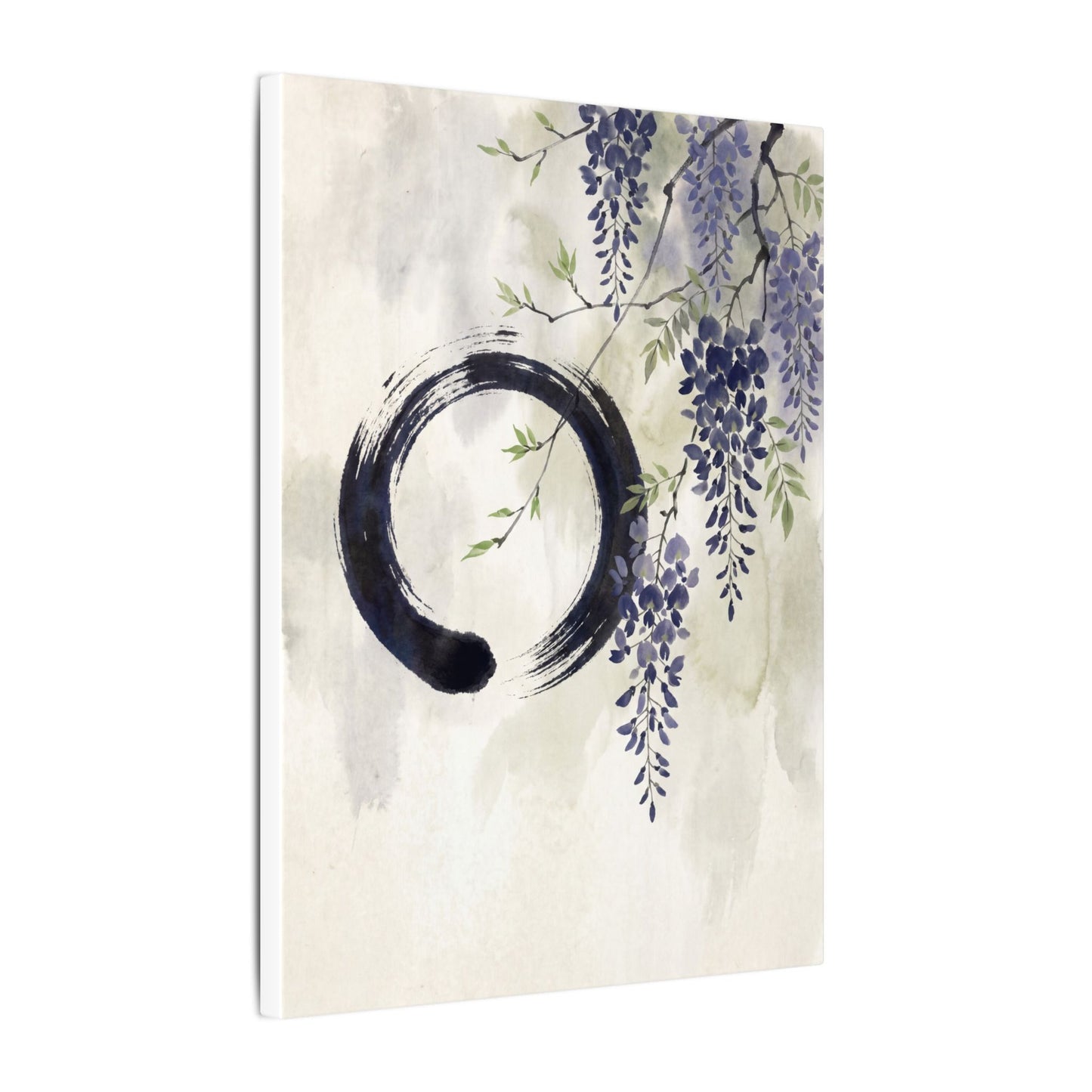 Wisteria Enso Canvas Art | Serene Zen Art