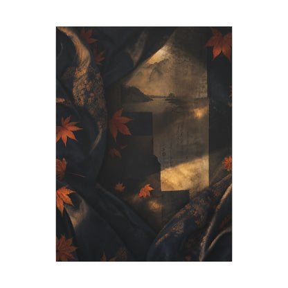 Autumn Silk Drape Shadow Zen Canvas Art | Bold Decor