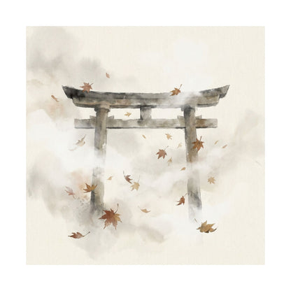 Calm Torii Gate Wall Art Print - Sumi E Zen