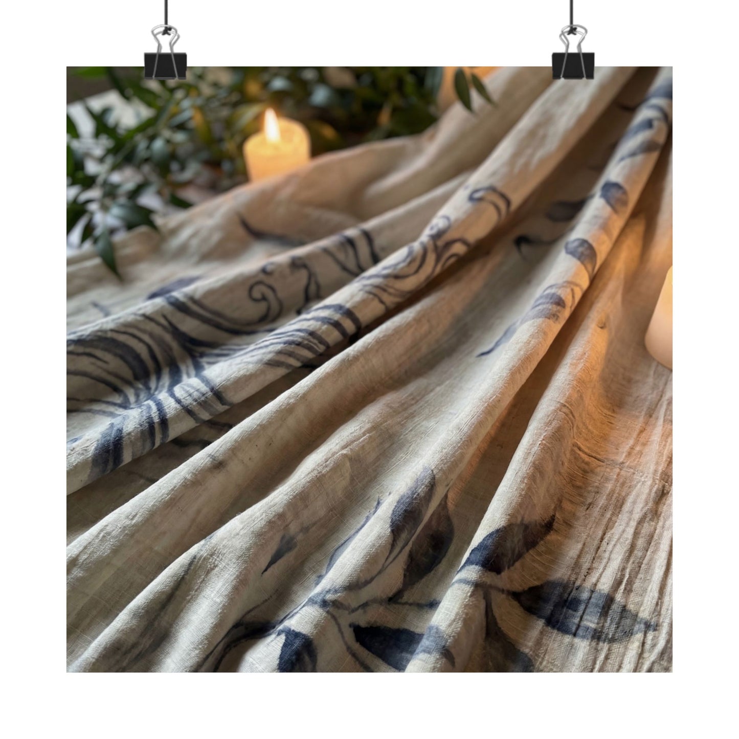 Silk Drape Wall Art Print | Summer Japandi Japanese Pattern Art Art Print