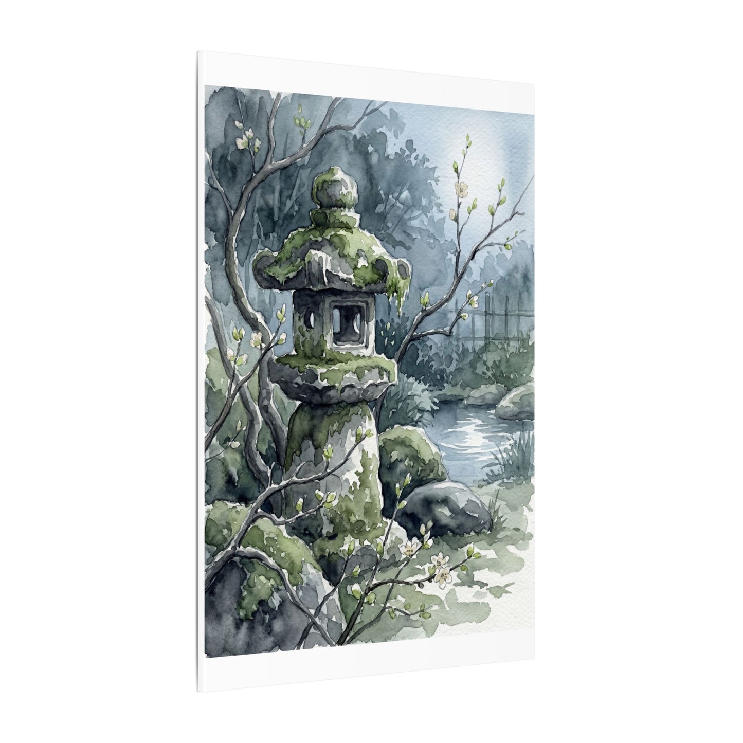 Moonlight Stone Lantern Canvas Art - Japandi Seijaku