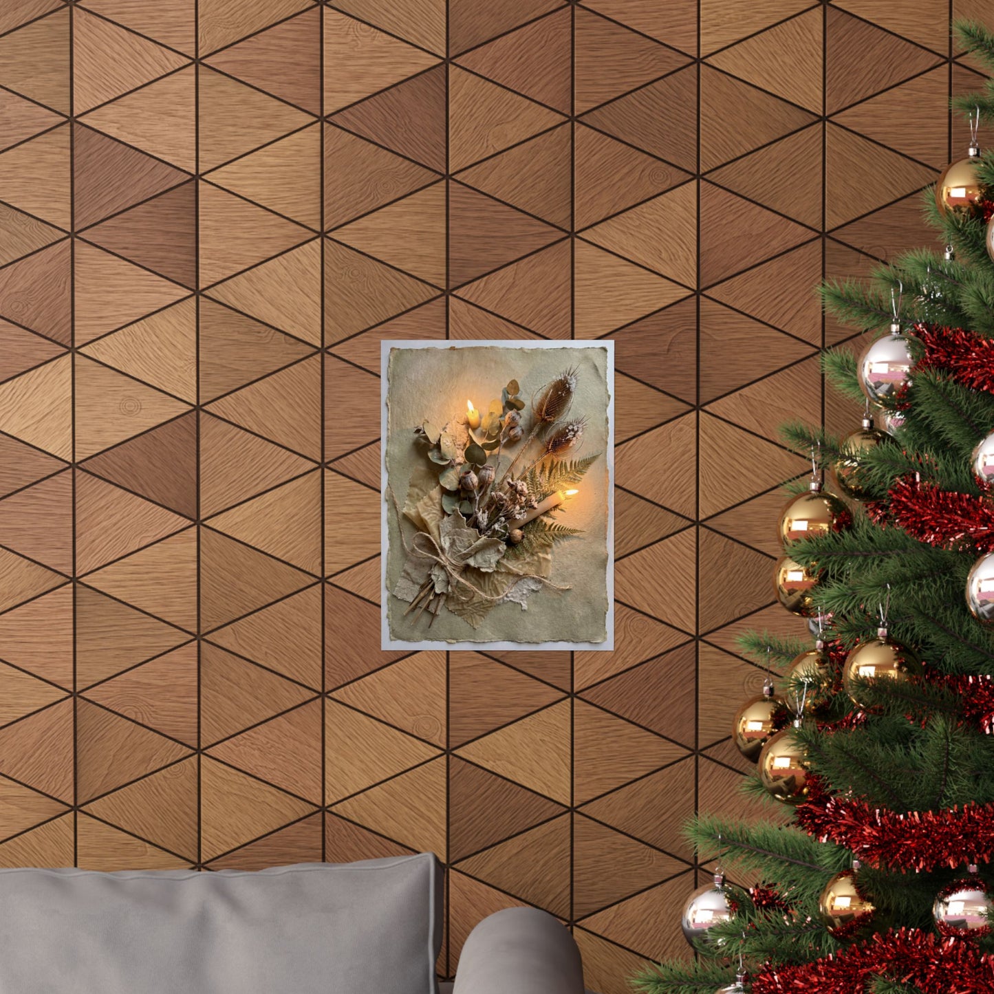 Dried Flowers Texture Wall Art Print | Earthy Japandi Art