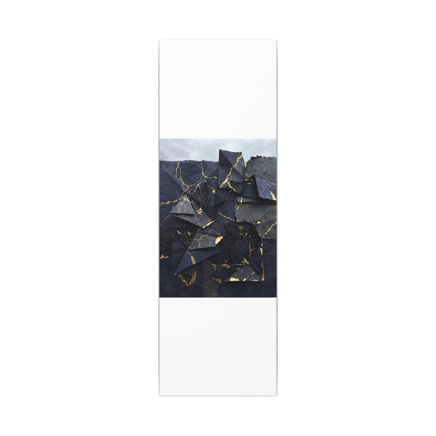 Beautiful Paper Fold Canvas Art - Crackle Gold Kintsugi