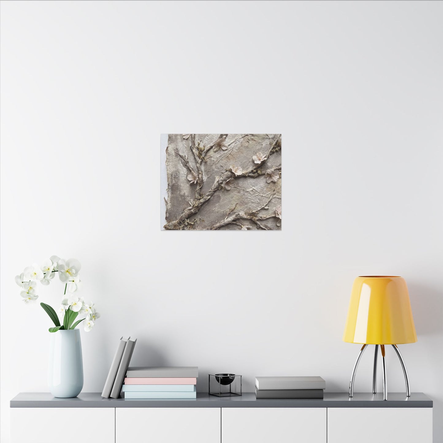 Summer Cherry Blossom Texture Canvas Art | Earthy Decor