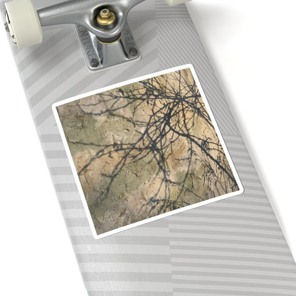 Golden Hour Shadow Play Sticker - Japandi Mono No Aware Art Print