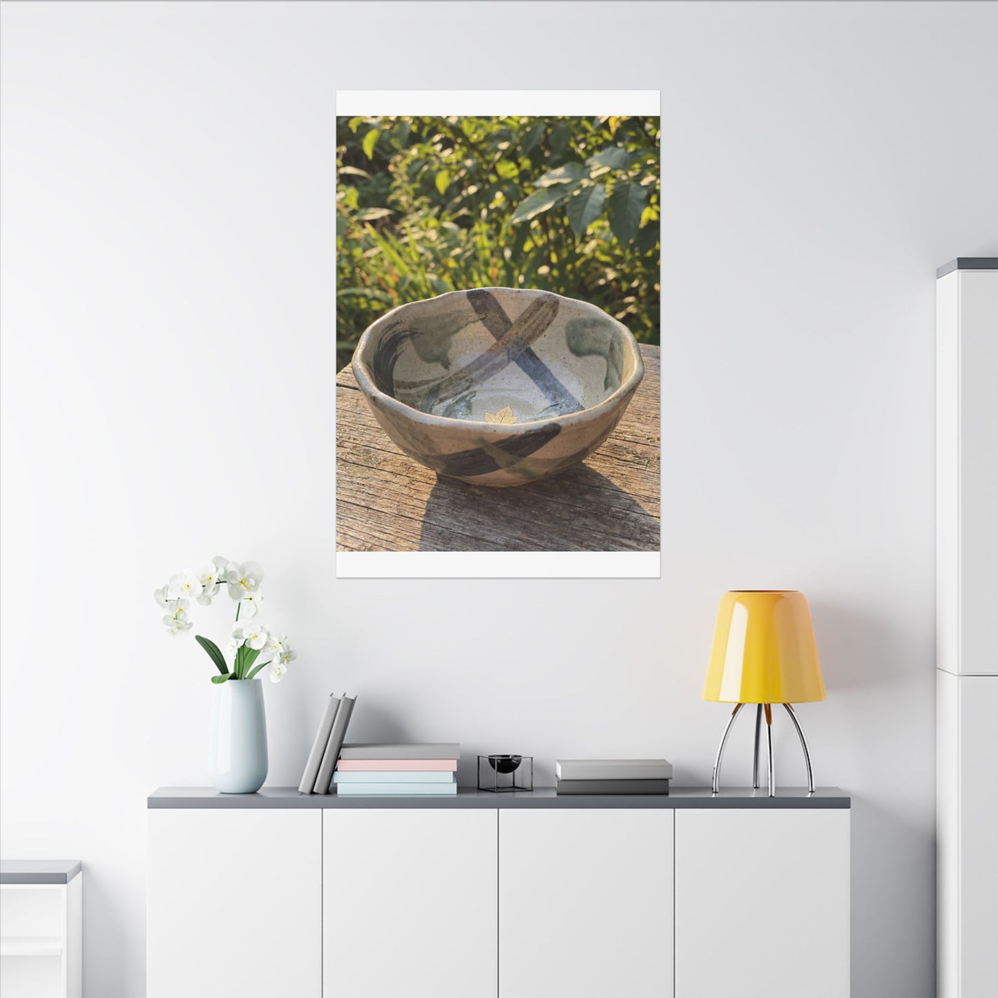 Earthy Ceramic Bowl Canvas Art - Japanese Pattern Japandi