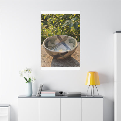 Earthy Ceramic Bowl Canvas Art - Japanese Pattern Japandi